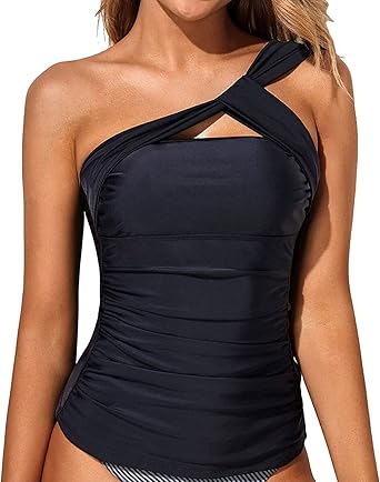 Photo 1 of ***STOCK PHOTO REFERENCE ONLY***
Tempt Me Women Tankini Top Swim Tops Ruched One Shoulder Bathing Suit Swimsuit Tops Only
