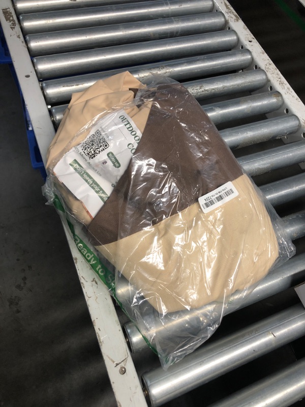 Photo 1 of ***LOOK AT NOTES*** Vailge Round Patio Furniture Covers, 100% Waterproof Outdoor Table Chair Set Covers, Anti-Fading Cover for Outdoor Furniture Set, UV Resistant, 62"DIAx28"H,Beige & Brown 62"DIAx28"H Beige&brown