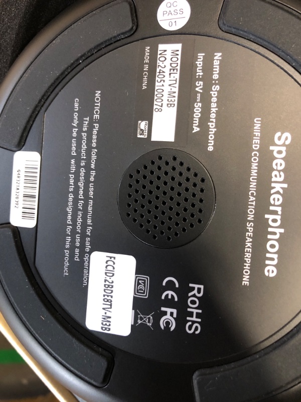 Photo 3 of ***(PARTS ONLY/ NON FUNCTIONAL/ NO RETURNS OR REFUNDS) ***

Bluetooth Speakerphone Conference Microphones, Wireless Conference Speaker 360°Voice Pick up with 4 AI Noise Cancellation Mics USB/Dongle/Bluetooth Connection 8 Hour Call Time for 8-12 People USB