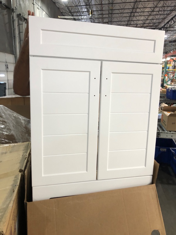 Photo 6 of ***LOOKS NEW*** Project Source 24-in White Single Sink Bathroom Vanity with White Cultured Marble Top