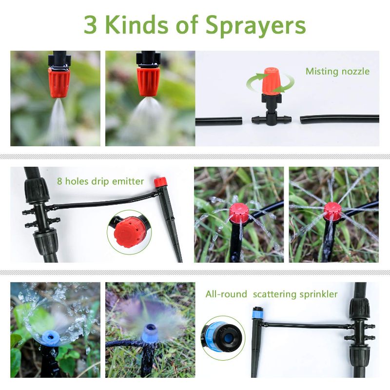 Photo 1 of ****MISSING HARDWARE*** Drip Irrigation Kit, System for Garden with Distribution Tubing Hose & Adjustable Nozzle Emitters Sprinkler Barbed Fittings