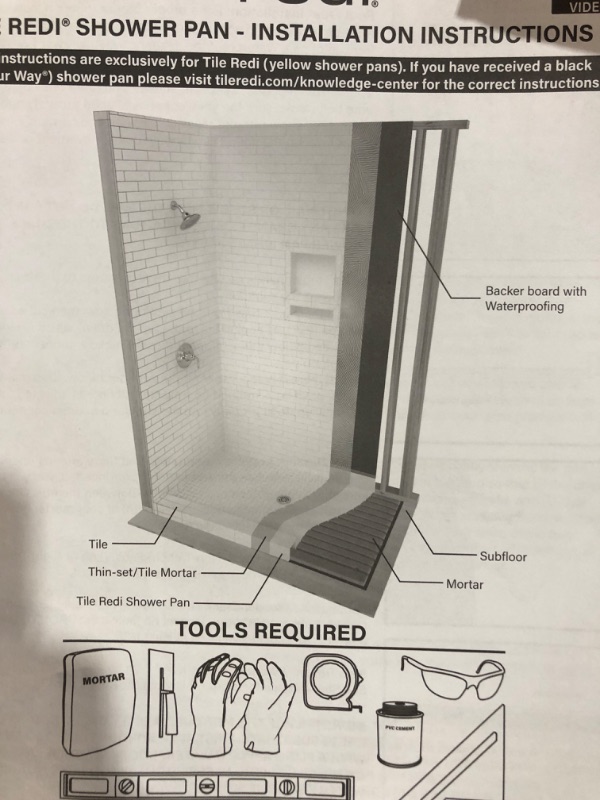 Photo 2 of ***LOOKS NEW*** Tile Redi Redi Base 48 in. x 60 in. Single Threshold Shower Base with Center Drain and Polished Chrome Drain Plate