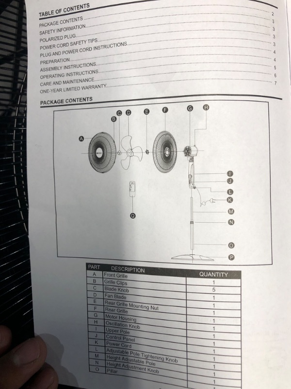 Photo 4 of *** MISSING BASE CIRCLE*** Utilitech 18-in 120-Volt 3-Speed Indoor Black Oscillating Pedestal Fan with Remote