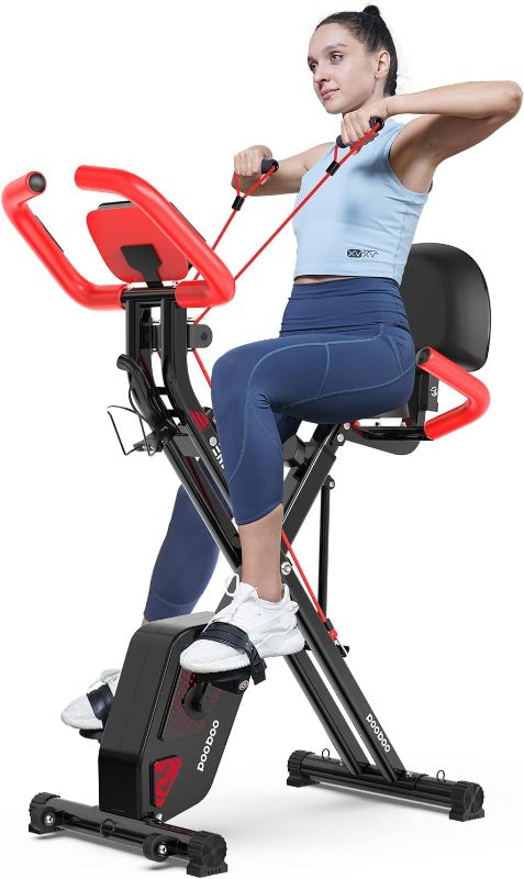 Photo 1 of 
Parts Only**pooboo Folding Exercise Bike, Foldable Fitness Stationary Bike Machine, Upright Indoor Cycling Bike, Magnetic X-Bike with 8-Level Adjustable Resistance,...
Color:Red