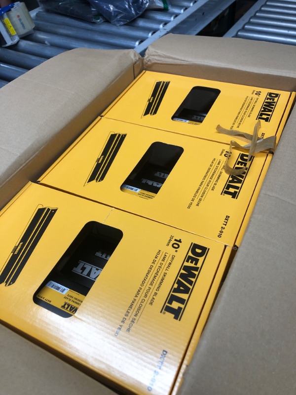 Photo 2 of **BUNDLE 12 PACK, NON-REFUNDABLE**
DEWALT Drywall Skimming Blade, 10-Inches | Pro-Grade | Extruded Aluminum & European Stainless Steel Construction | High-Impact End Caps | Sheetrock Gyprock Wall-Board Plasterboard | DXTT-2-910