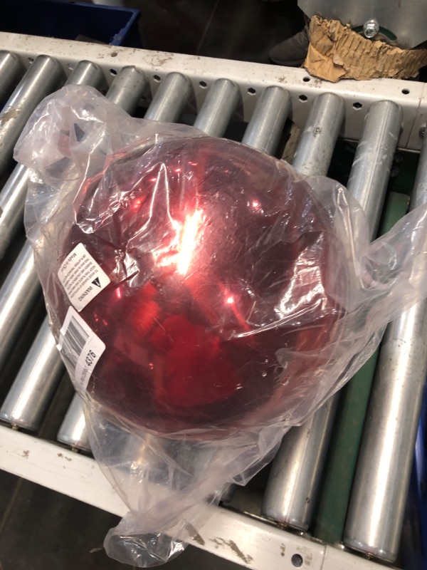 Photo 4 of **DAMAGE** Stainless Steel Red Gazing Mirror Ball,10inch *ball has 2 dents*
