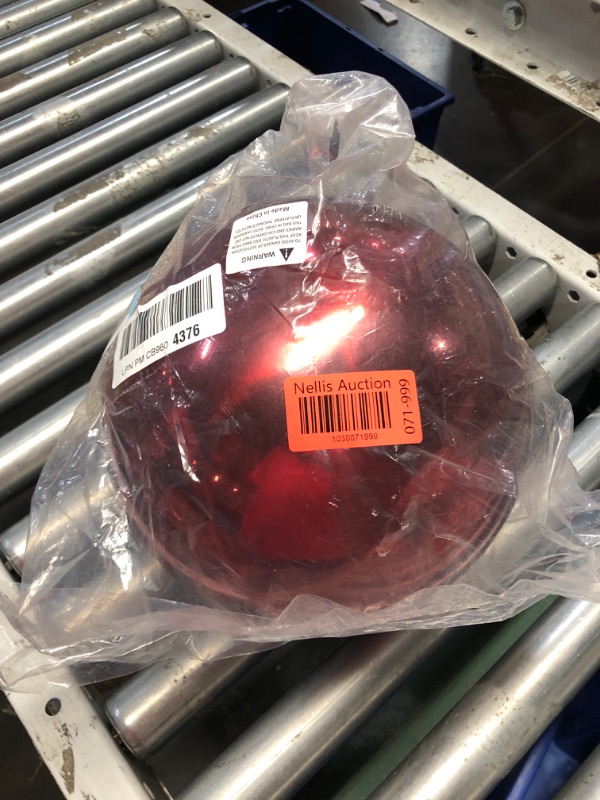 Photo 5 of **DAMAGE** Stainless Steel Red Gazing Mirror Ball,10inch *ball has 2 dents*
