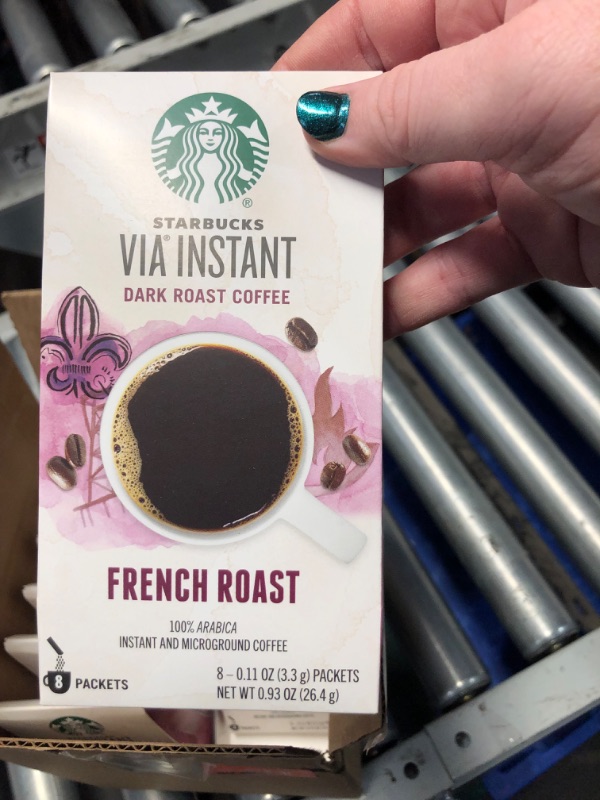 Photo 2 of *****NONREFUNDABLE**FUNCTIONAL*****1/1/25***
Starbucks VIA Instant Coffee Dark Roast Packets — French Roast — 100% Arabica - 8 Count (Pack of 12) 96 Packets **ED 1/1/25**