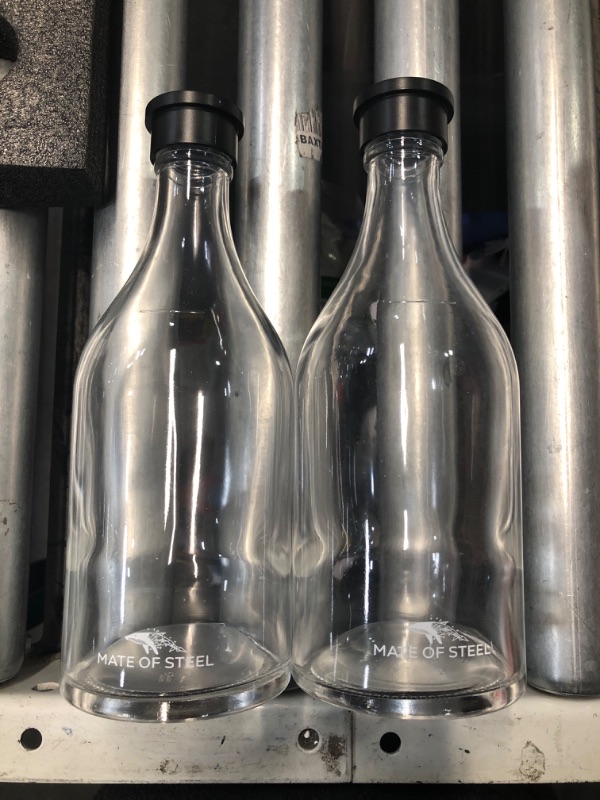 Photo 2 of (READ FULL POST) MATE OF STEEL®? 2 pack 30oz Glass Bottles Eco-friendly for Sodastream Crystal 2.0, Dishwasher Safe, Replacement Water Bottle for Soda Stream
