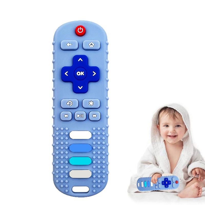 Photo 1 of ***STOCK PHOTO REFERENCE ONLY*** 3 PACK
Baby Teether Toy, TV Remote Control Shape Teething Baby Toys for Infants, Baby Chew Remote Teether Toys BPA Free