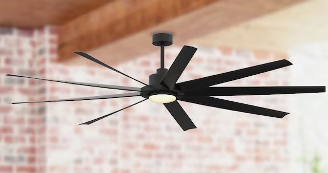 Photo 1 of (READ FULL POST) Fanimation Studio Collection EightyFour 84-in Black Color-changing Integrated LED Indoor/Outdoor Ceiling Fan (9-Blade)