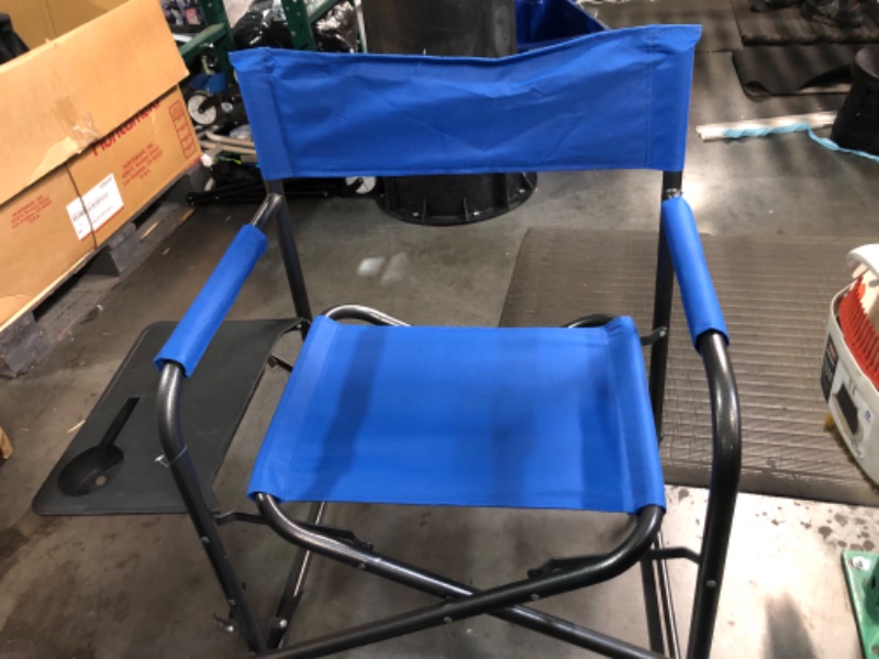 Photo 2 of ***STOCK PHOTO REFERENCE ONLY*** BRACKETS TO SIDE TRAY ARE BROKEN**
American Outback Folding Director's Chair BLUE