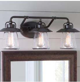 Photo 1 of allen + roth Bristow 24-in 3-Light Matte Bronze Traditional Vanity Light