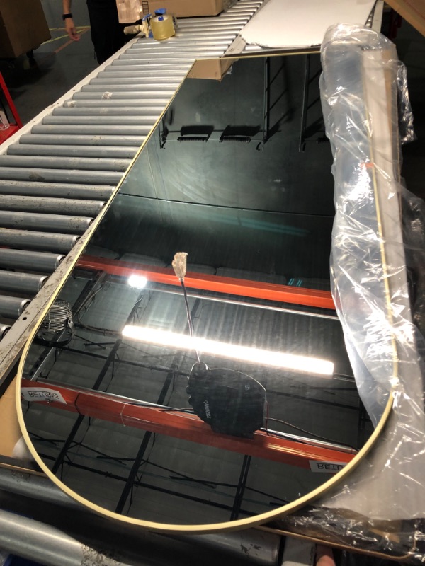 Photo 1 of ***USED - LIKELY MISSING PARTS - UNABLE TO VERIFY FUNCTIONALITY***
28" x 71" Full Length Mirror - Aluminum Alloy Frame Full Body Mirror - Gold Extra Large Floor Mirrors