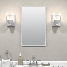 Photo 1 of (SEE NOTES) 
Zenith 16 in. W x 26 in. H Rectangular Recessed or Surface Mount Frameless Beveled Mirror  PLASTIC Medicine Cabinet