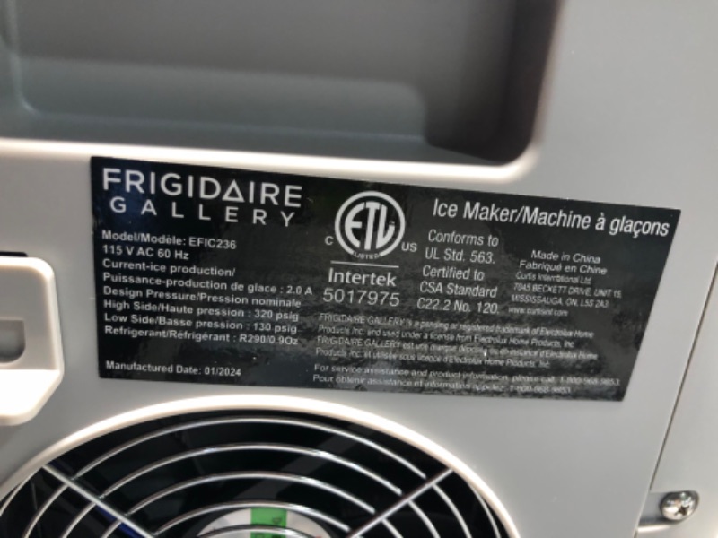 Photo 9 of ***PARTS ONLY***NON REFUNDABLE**
Frigidaire, Countertop Artisanal Sphere Ice Machine, Transparent Window, Gourmet Ice Maker, 84 Sphere per Day Capacity, Auto Self Cleaning Ice Making Machine - 16.75"D x 11.75"W x 20.25"H (Grey) Grey- SPHERE ARTISANAL ICE 