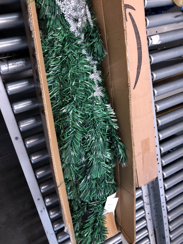 Photo 2 of ***USED - LIKELY MISSING PARTS - UNABLE TO VERIFY FUNCTIONALITY***
Juegoal 7 ft Pre-Lit Optical Fiber Christmas Artificial Tree, with LED RGB Color Changing Led Lights, Snowflakes and Top Star, Festive Party Holiday Fake Multicolor Xmas Tree with Sturdy M