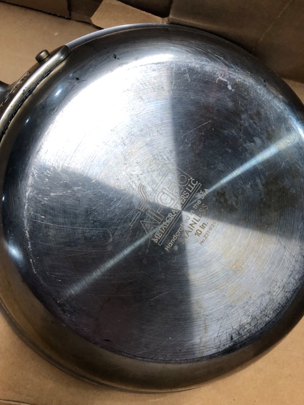 Photo 7 of ***HEAVILY USED - COATING PEELING OFF - SEE PICTURES***
All-Clad D3 3-Ply Stainless Steel Nonstick Fry Pan 10 Inch Induction Oven Broiler Safe 500F Pots and Pans, Cookware Silver Silver 10-Inch