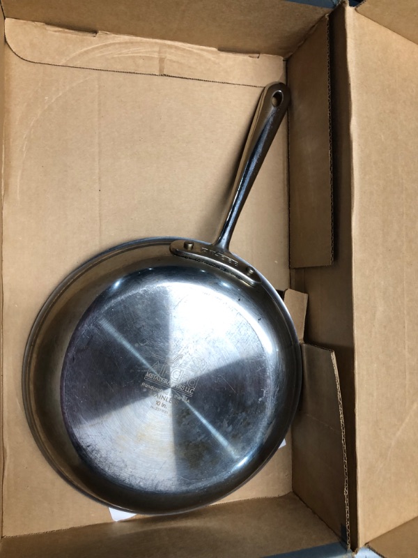 Photo 6 of ***HEAVILY USED - COATING PEELING OFF - SEE PICTURES***
All-Clad D3 3-Ply Stainless Steel Nonstick Fry Pan 10 Inch Induction Oven Broiler Safe 500F Pots and Pans, Cookware Silver Silver 10-Inch