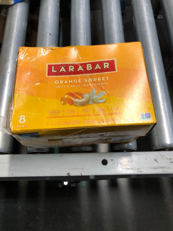 Photo 1 of ***(EXP: 09/08/2024)
LÄRABAR Orange Sorbet Bars, Gluten Free Vegan, 8 ct (Pack of 2) Orange Sortbet 8 Count (Pack of 2)