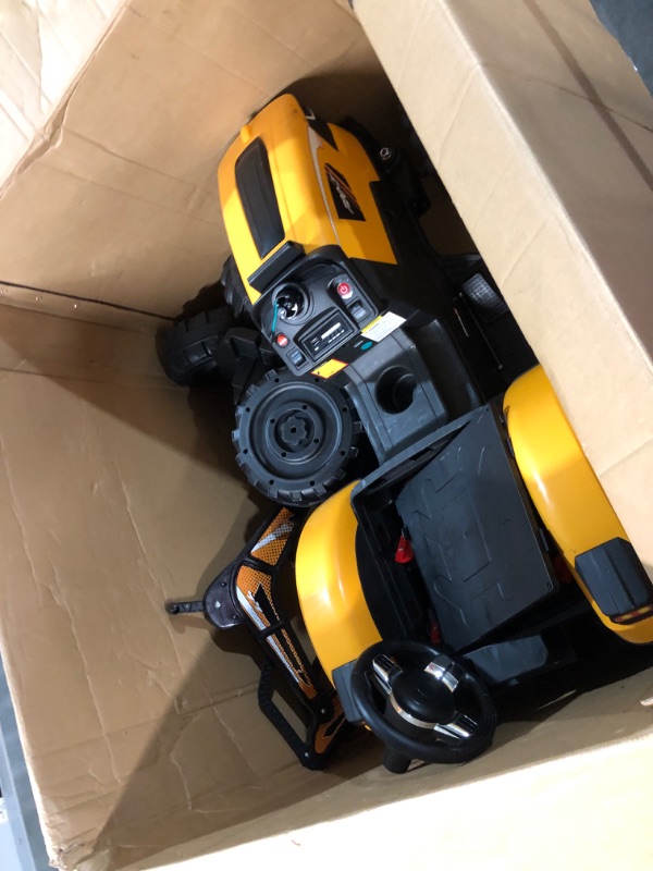 Photo 6 of ***USED - DAMAGED - UNABLE TO TEST - SEE COMMENTS***
3 in 1 Ride on Tractor, Excavator & Bulldozer, 24V Kids Electric Vehicles w/Trailer, Digger, Shovel Bucket, Ride on Car Toys w/Remote Control, 3 Speed, EVA Tires, LED Lights, Yellow