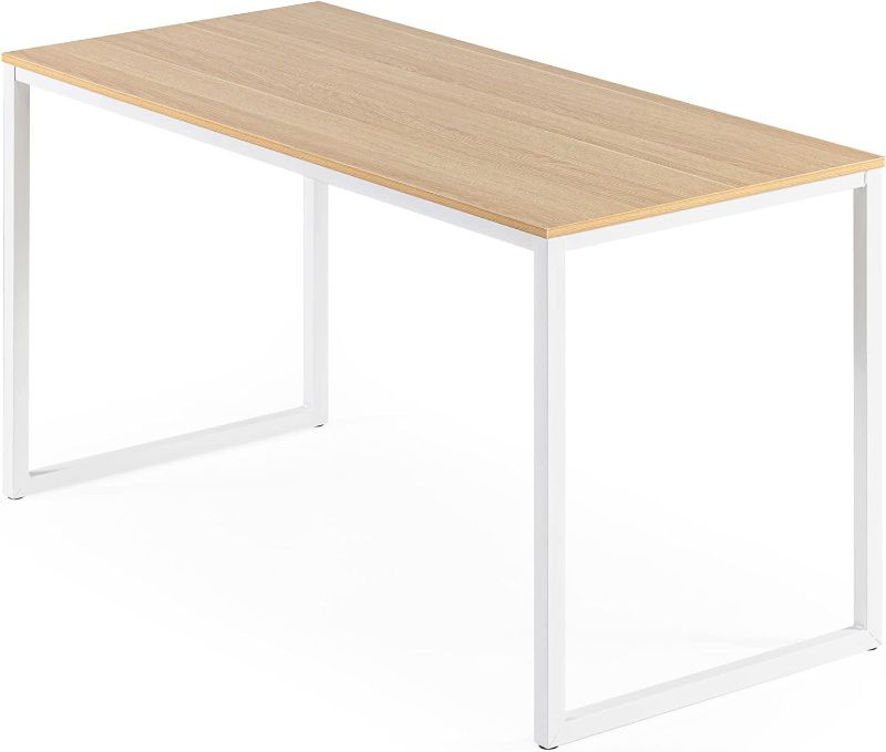 Photo 1 of (READ FULL POST) ZINUS Jennifer 55 Inch White Frame Desk, Computer Workstation, Office Desk, Dining Table, Easy Assembly, Natural
