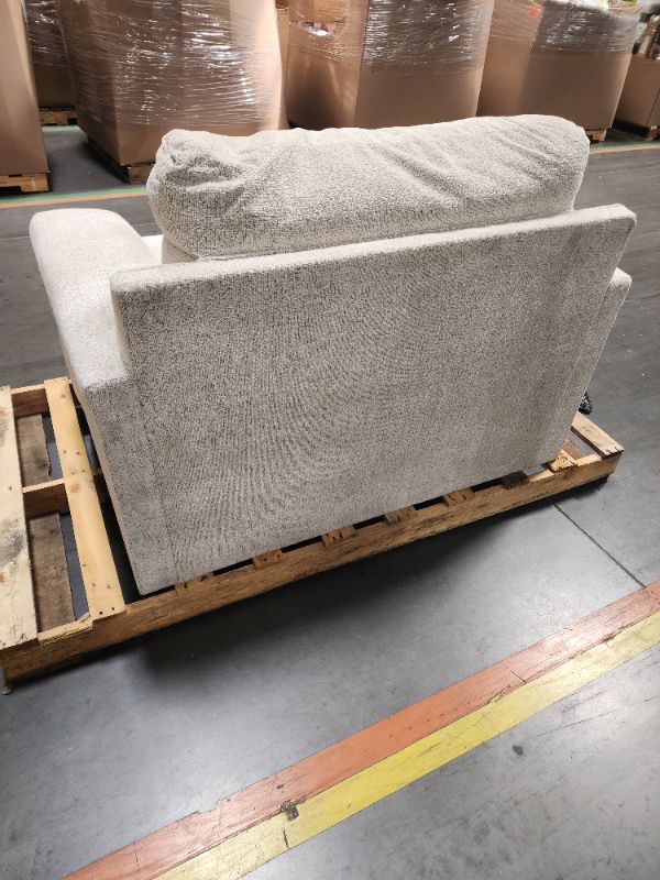 Photo 4 of  ***PALLETIZED ITEM - TRUCK/TRAILER PICKUP ONLY -***   Signature Design by Ashley Soletren Contemporary Chenille Chair and a Half, Off-White