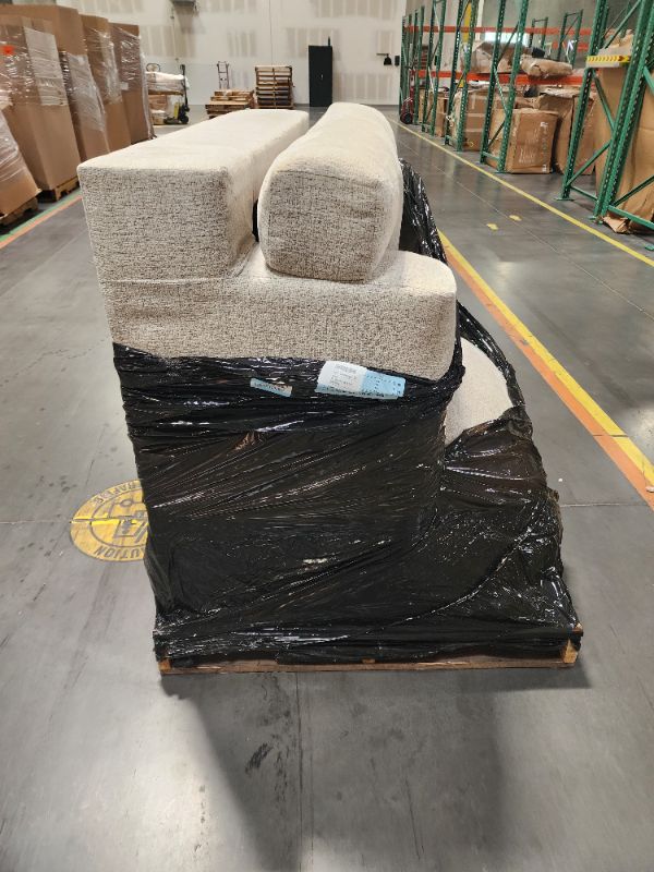 Photo 4 of  ***PALLETIZED ITEM - TRUCK/TRAILER PICKUP ONLY -***   Signature Design by Ashley Soletren Contemporary Chenille Chair and a Half, Off-White