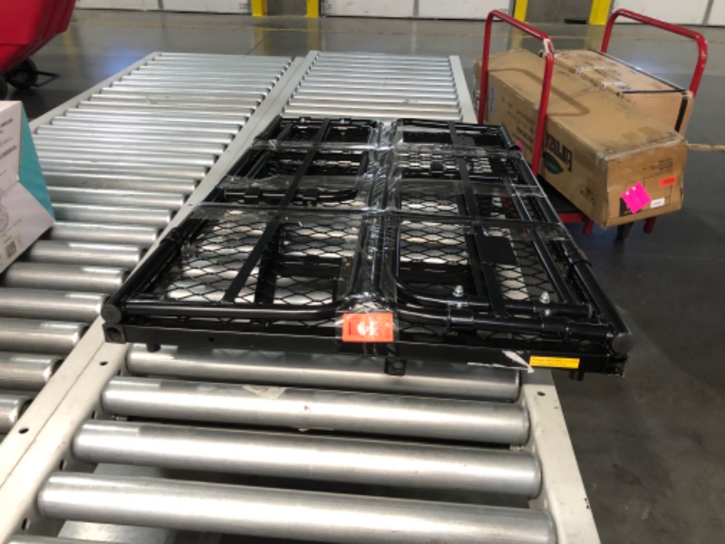 Photo 1 of ***STOCK PHOTO FOR REFERENCE ONLY - ACTUAL ITEM MAY DIFFER - SEE COMMENTS***
MaxxHaul Foldable Hitch N Roll Cargo Carrier Cart With Quick Detachable Basket Rack Black Metal Construction