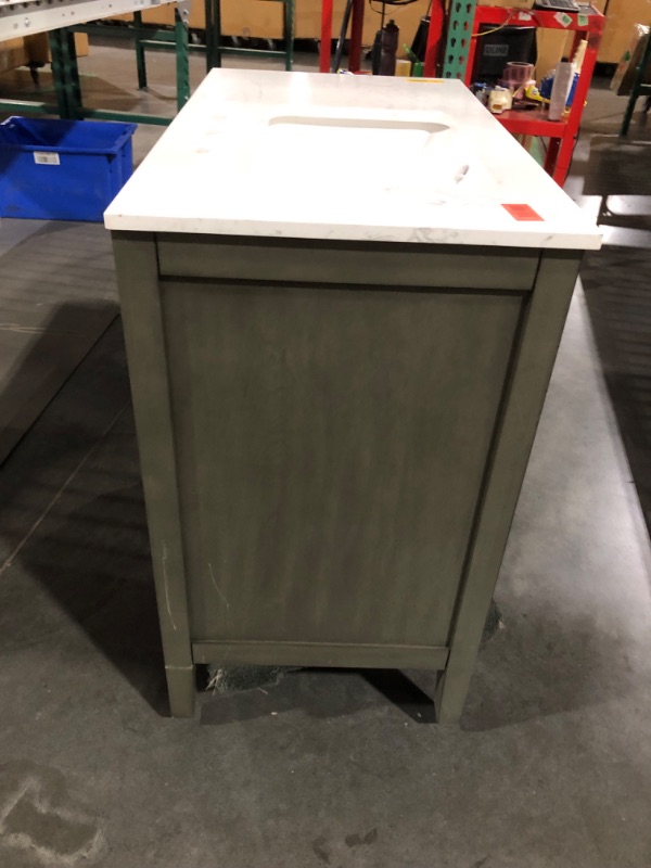 Photo 1 of ***USED - DAMAGED - MISSING PARTS - SEE COMMENTS***
allen + roth Everdene 36-in Gray Undermount Single Sink Bathroom Vanity with Carrera White Engineered Stone Top, 36" x 20" x 34.5"