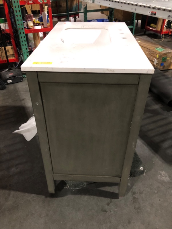 Photo 1 of ***USED - DAMAGED - MISSING PARTS - SEE COMMENTS***
allen + roth Everdene 36-in Gray Undermount Single Sink Bathroom Vanity with Carrera White Engineered Stone Top, 36" x 20" x 34.5"