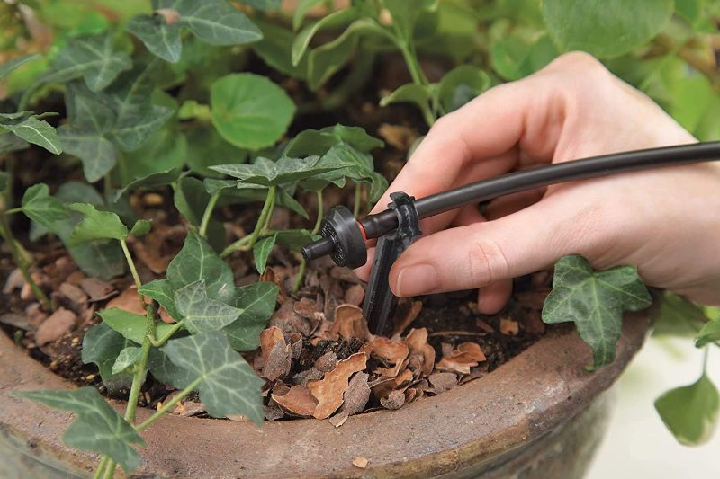 Photo 5 of (READ FULL POST) Raindrip R560DP Automatic Drip Irrigation Watering Kit with Customizable Timer for Containers and Hanging Baskets, Waters up to 20 Plants, Includes 20 PC Drippers, Black Irrigation Drip Kit