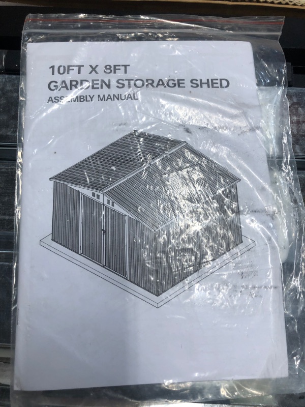 Photo 5 of **READ NOTES**
Domi Outdoor Storage Shed 10x8 FT, Metal Tool Sheds Storage House with Lockable Double Door,Large Bike Shed Waterproof for Garden,Backyard,Lawn Dark Grey 10'x8' (Gable Roof) Dark Grey