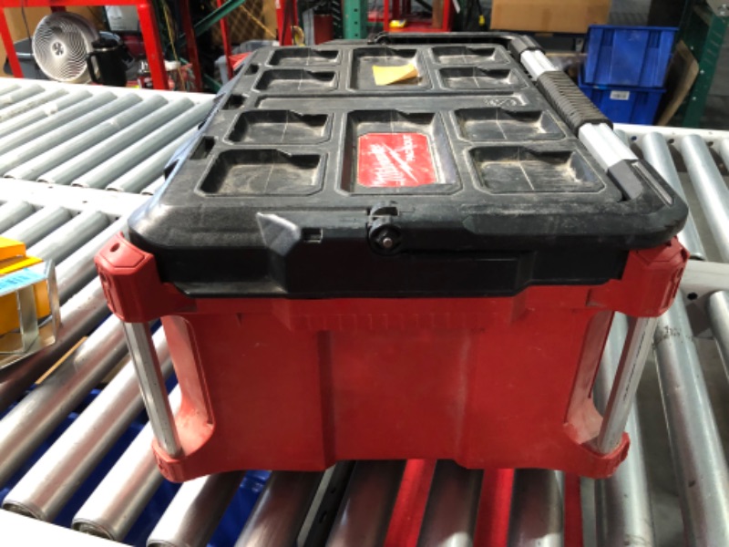 Photo 11 of ***HEAVILY USED AND DIRTY - MAJOR DAMAGE - SEE PICTURES - NO PACKAGING***
Milwaukee PACKOUT 22 in. Large Portable Tool Box Fits Modular Storage System
