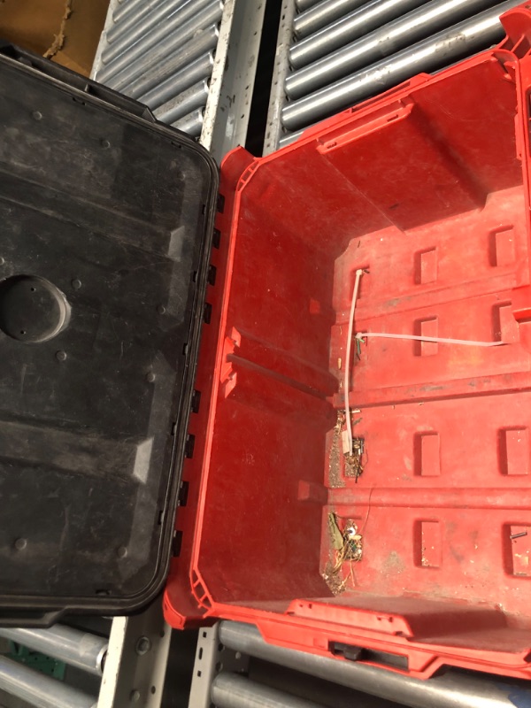Photo 1 of ***HEAVILY USED AND DIRTY - MAJOR DAMAGE - SEE PICTURES - NO PACKAGING***
Milwaukee PACKOUT 22 in. Large Portable Tool Box Fits Modular Storage System
