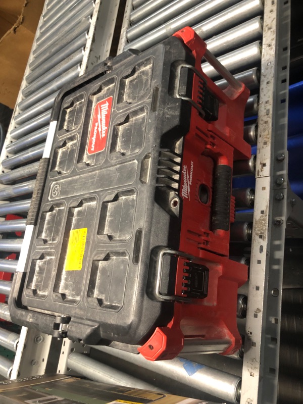Photo 2 of ***HEAVILY USED AND DIRTY - MAJOR DAMAGE - SEE PICTURES - NO PACKAGING***
Milwaukee PACKOUT 22 in. Large Portable Tool Box Fits Modular Storage System
