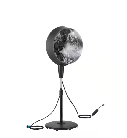 Photo 1 of ***USED - MISSING NUMEROUS PARTS - POWERS ON - UNABLE TO TEST FURTHER - SEE PICTURES***
18 in. 3 Speeds Outdoor Misting Pedestal Fan in Black with 80° Oscillation 1600 CFM for up to 500 sq. ft
