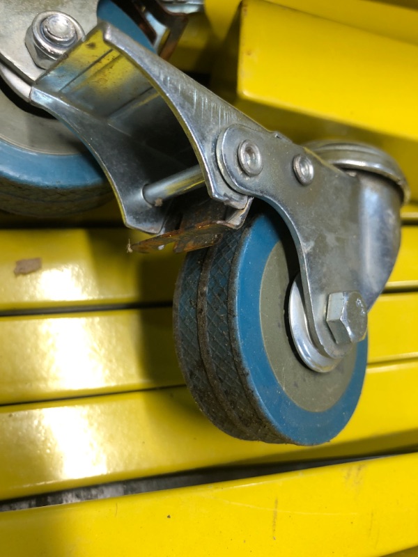 Photo 1 of ***STOCK PHOTO FOR REFERENCE ONLY - ACTUAL ITEM MAY DIFFER - SEE COMMENTS***
Industrial Expandable Barricade with Wheels Retractable Metal Traffic Gate Portable Security Barrier for Construction Site Elevator Outdoor Road Yellow Black