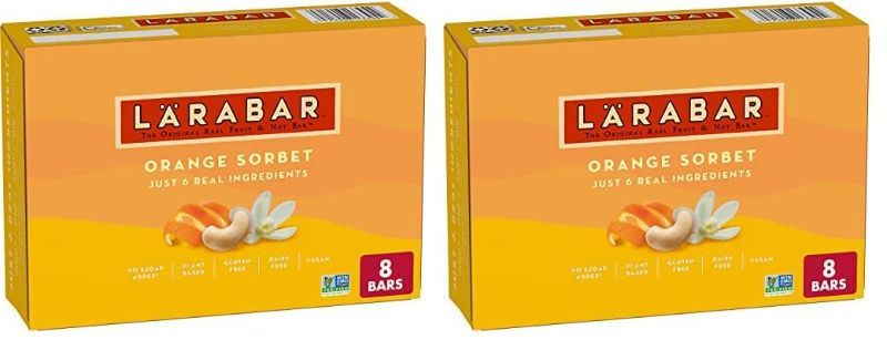 Photo 1 of **NON-REFUNDABLE/ BB: SEP2024** LÄRABAR Orange Sorbet Bars, Gluten Free Vegan, 8 ct (Pack of 2) Orange Sortbet 8 Count (Pack of 2)