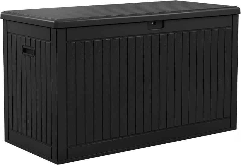 Photo 1 of (READ FULL POST) YITAHOME 260 Gallon Extra Large Deck Box, Double-Wall Resin Outdoor Storage Box with Flexible Divider for Patio Cushions Pool Supplies Garden Tools, 1000lbs Load Capacity, Lockable&Waterproof (Black)
