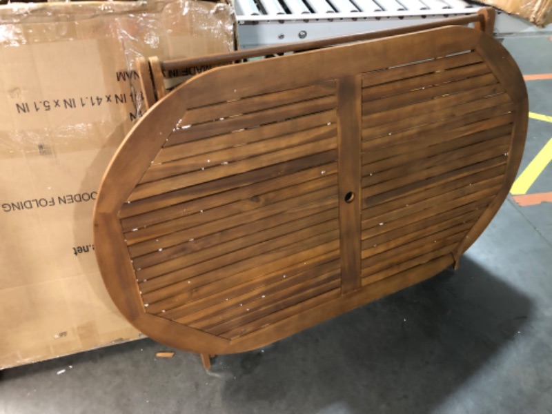 Photo 6 of ***USED - LIKELY MISSING PARTS - UNABLE TO VERIFY FUNCTIONALITY***
East West Furniture BDITFNA Diboll Outdoor Dining Bistro Oval Acacia Wood Table, 36x60 Inch 