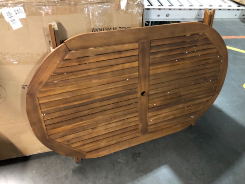 Photo 9 of ***USED - LIKELY MISSING PARTS - UNABLE TO VERIFY FUNCTIONALITY***
East West Furniture BDITFNA Diboll Outdoor Dining Bistro Oval Acacia Wood Table, 36x60 Inch 