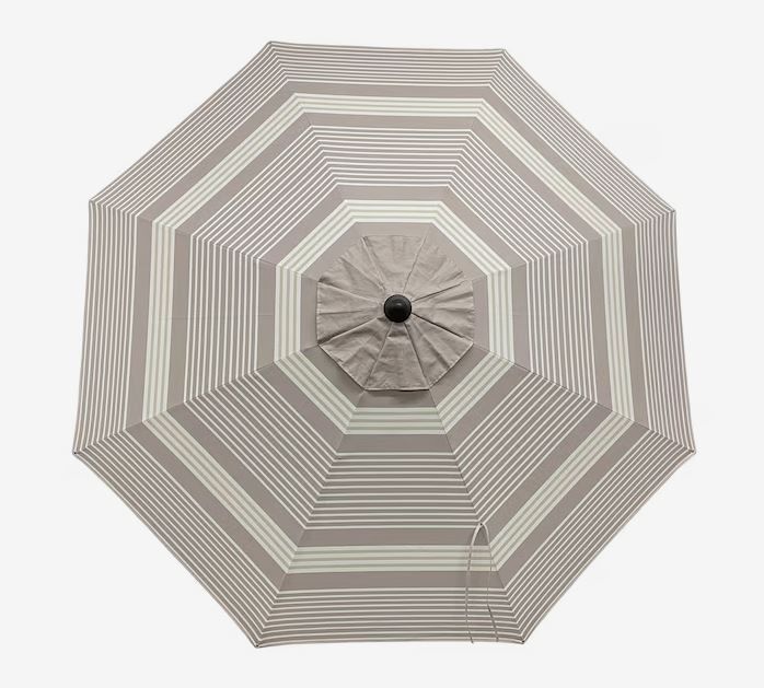 Photo 1 of (READ FULL POST) allen + roth 9-ft Aluminum Octagon Tan Stripe Auto-tilt Market Patio Umbrella
