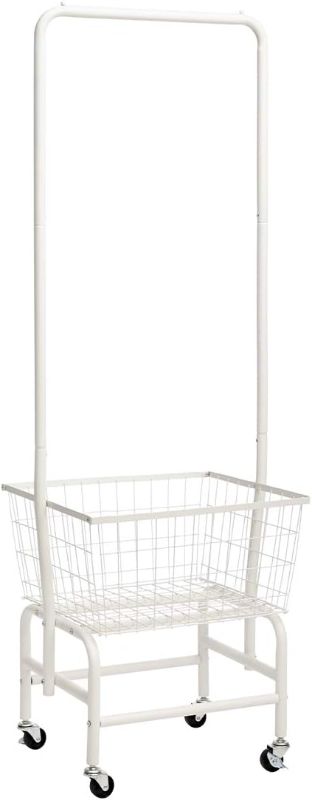 Photo 1 of  Laundry Cart with Clothes Rack, Rolling Laundry Butler with Wire Storage Rack?Black
