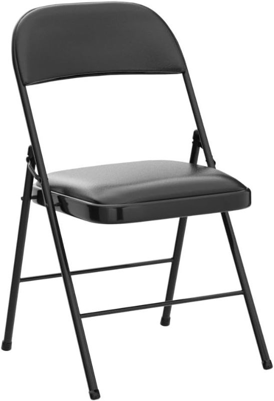 Photo 1 of  Black Nazhura Folding Chair with Padded Cushion and Back, Padded Folding Chair for Home and Office, Indoor and Outdoor Events (Black) 1