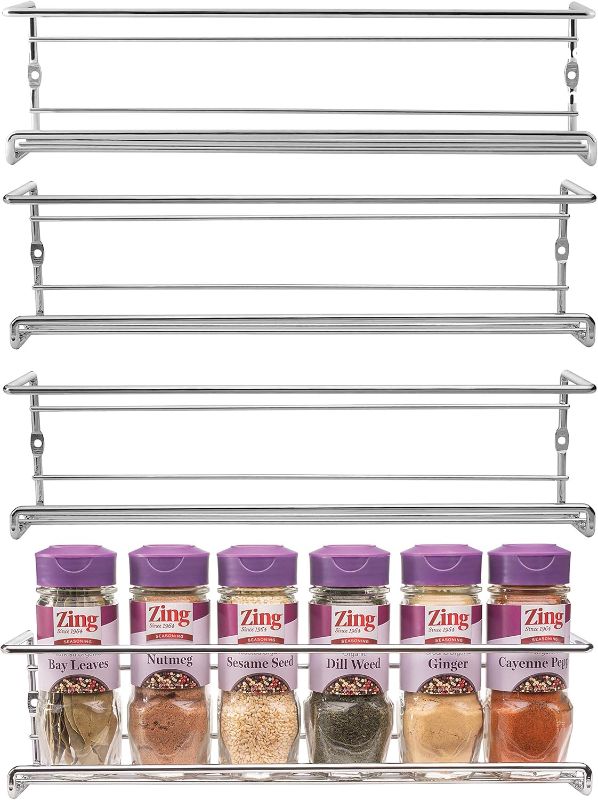 Photo 1 of (Stock Photo For Reference Only)
Spice Rack Wall Mount, Pantry Cabinet Door Organizer - Set of 4 Hanging Spice & Seasoning Racks Kitchen Storage Organizer