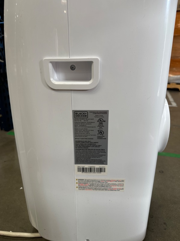 Photo 6 of **USED // READ NOTES**
BLACK+DECKER BPACT12WT Portable Air Conditioner, 12,000 BTU, White