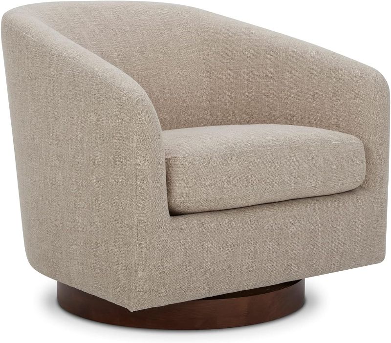 Photo 1 of ***(MINOR DAMAGE/ SEE NOTES/ STOCK PHOTO FOR REFERENCE ONLY) ***
 Swivel Accent Chair, Fabric Barrel Chair for Living Room, Flax Beige
