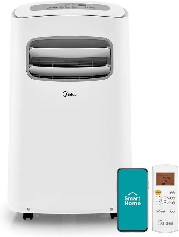 Photo 1 of ***STOCK PHOTO REFERENCE ONLY***DAMAGE TO FILTER AND CRACKED PLASTIC***
Midea 10,000 BTU ASHRAE (5,800 BTU SACC) Portable Air Conditioner, Cools up to 200 Sq. Ft., with Dehumidifier & Fan mode, Control with Remote, Amazon Alexa & Google Assistant, Easy-to