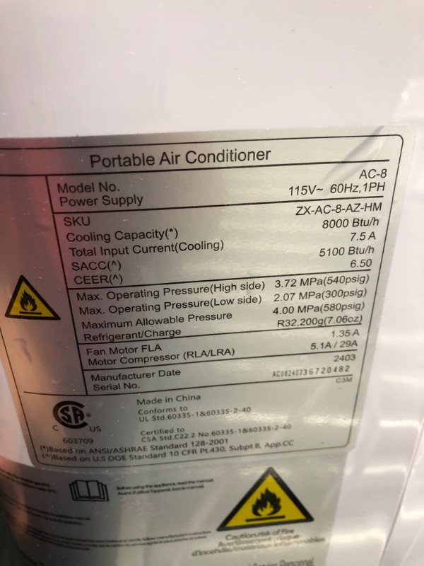Photo 1 of ***STOCK PHOTO REFERENCE ONLY***
Midea 10,000 BTU ASHRAE (5,800 BTU SACC) Portable Air Conditioner, Cools up to 200 Sq. Ft., with Dehumidifier & Fan mode, Control with Remote, Amazon Alexa & Google Assistant, Easy-to-use and Install